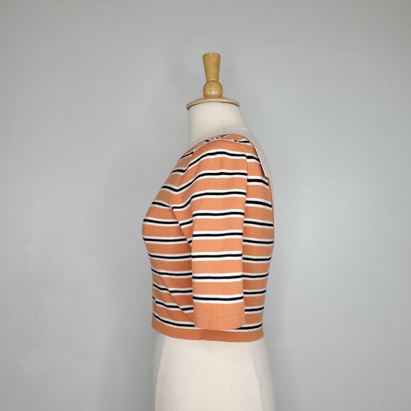 Favorite Daughter Revenge Coral Stripe Knit Sweater Crop Top NEW NWT Size M - Picture 3 of 14